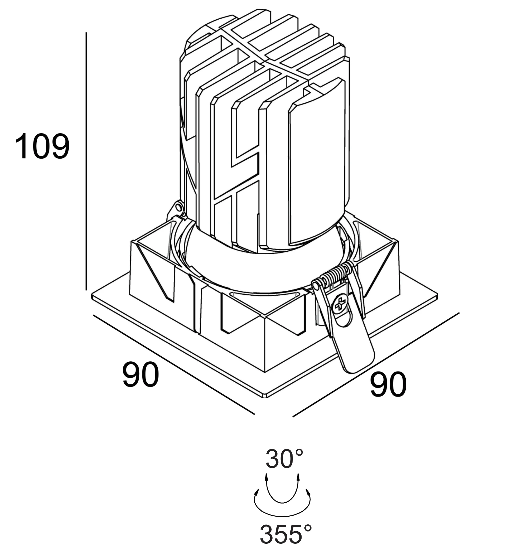 square recessed cob downlight , accent light , anti-glare recessed downlight Supplier | Sincerelux